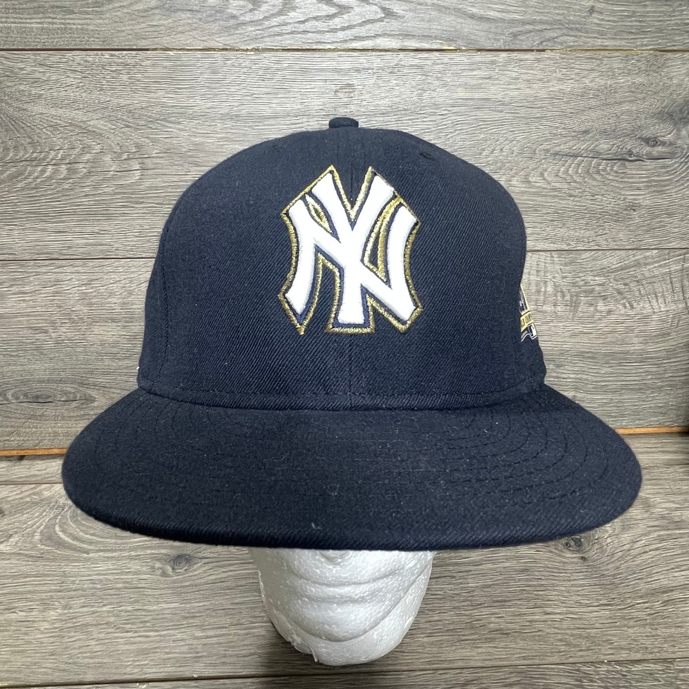 New Era New York Yankees Hat 7 1/2 Fitted Blue 2009 Inaugural Season 59FIFTY Cap